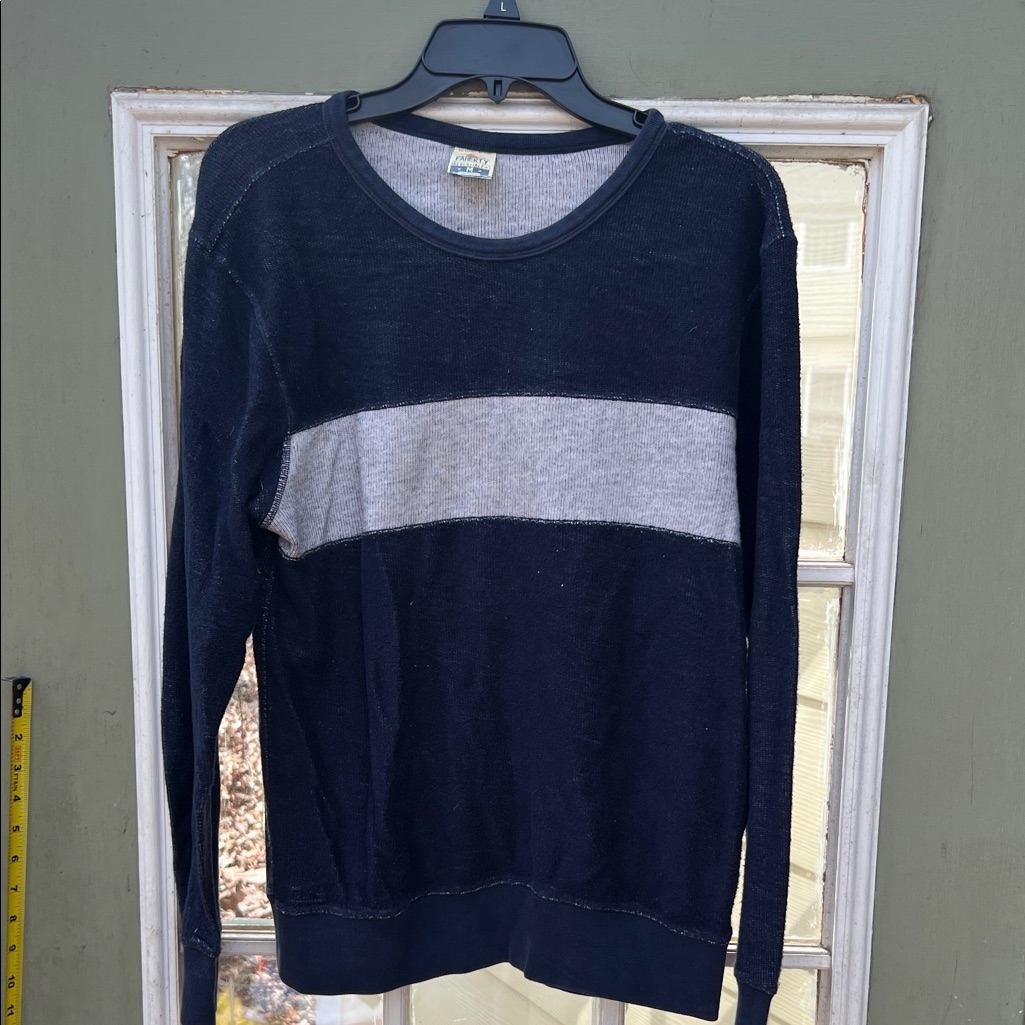 Men's Size Medium "Faherty" Black And White Reversible Sweater Guc Faherty
